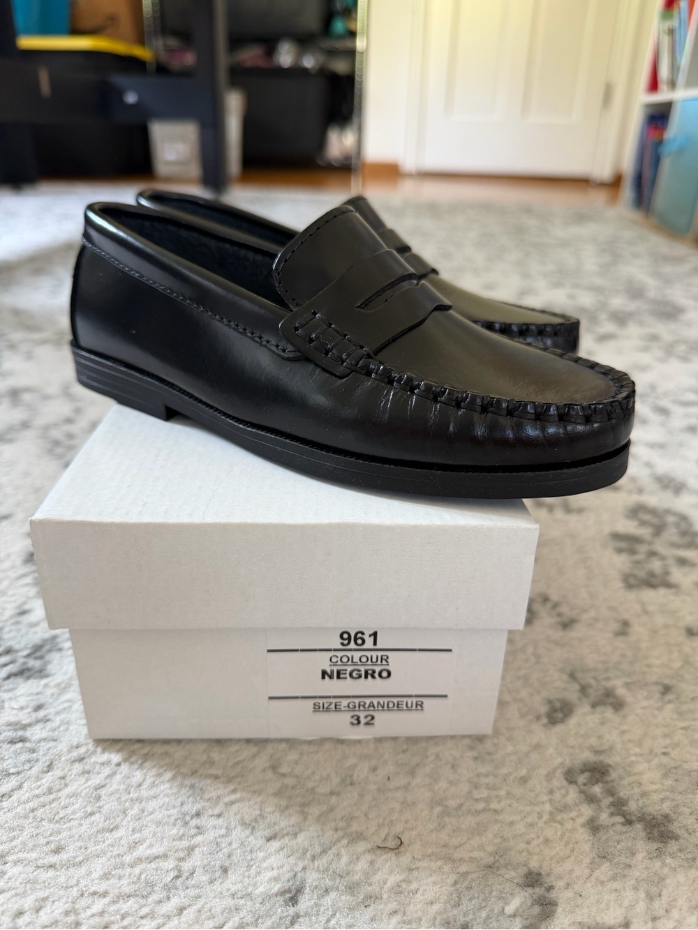 Children's Black Penny Loafers Dress Shoes